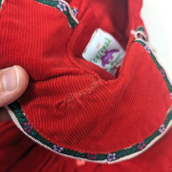 Curcuna Dress Girls Size 4-5T Red Corduroy Ribbon Christmas - Picture 5 of 5